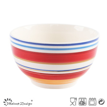 14cm Ceramic Bowl Cream Color with Hand Painted Color Design